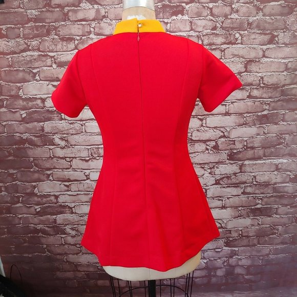 ❤️SOLD❤️Vintage 1970s Burger King Fast Food Restaurant Uniform Top Yellow Orange - Picture 4 of 7